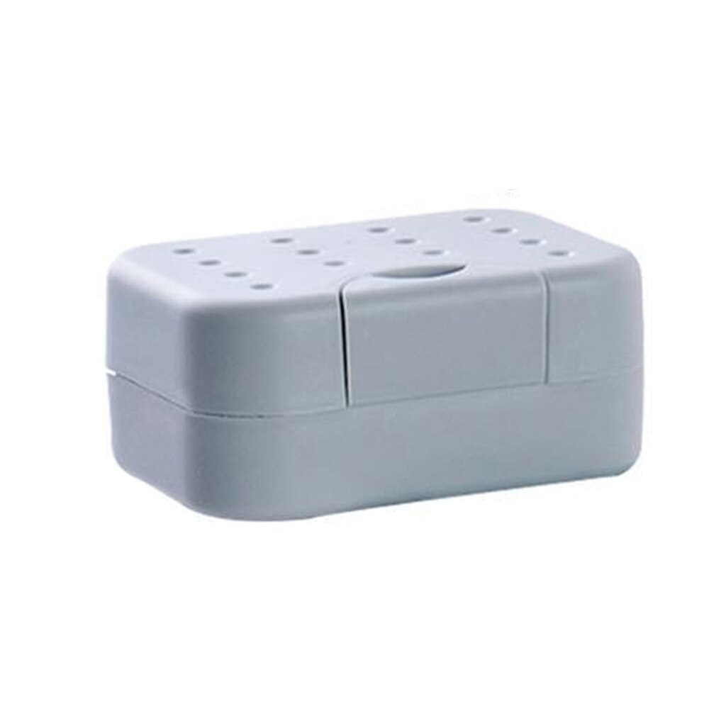 2 stuks draagbare reisbadkamer plastic vierkante zeepdoos doos schotel houder container 10.5 * 7.5 * 5cm zeepdozen: Grijs