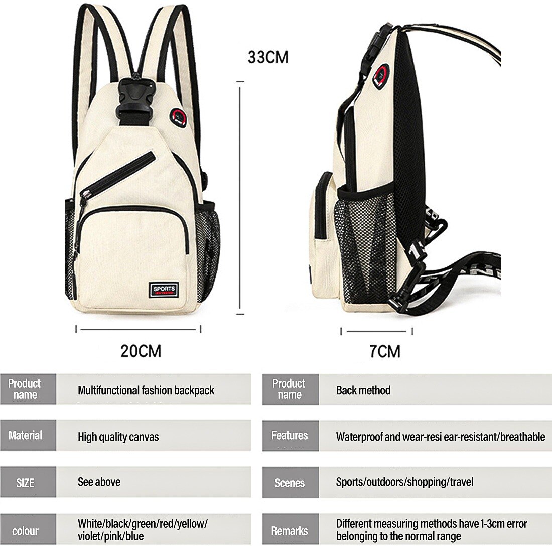 Vrouwelijke Tas Unisex Borst Pack Schouderriem Rugzak Crossbody Tassen Voor Vrouwen Sling Schoudertas Reizen Sport Taille Packs