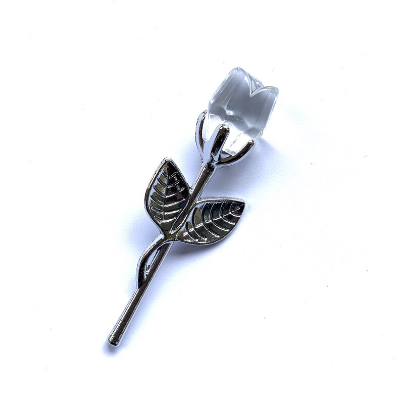 1 stk bryllup valentines day krystallglass rose kunstig blomst valentine til kjæresten bryllup for gjest: 14- sølvhvit