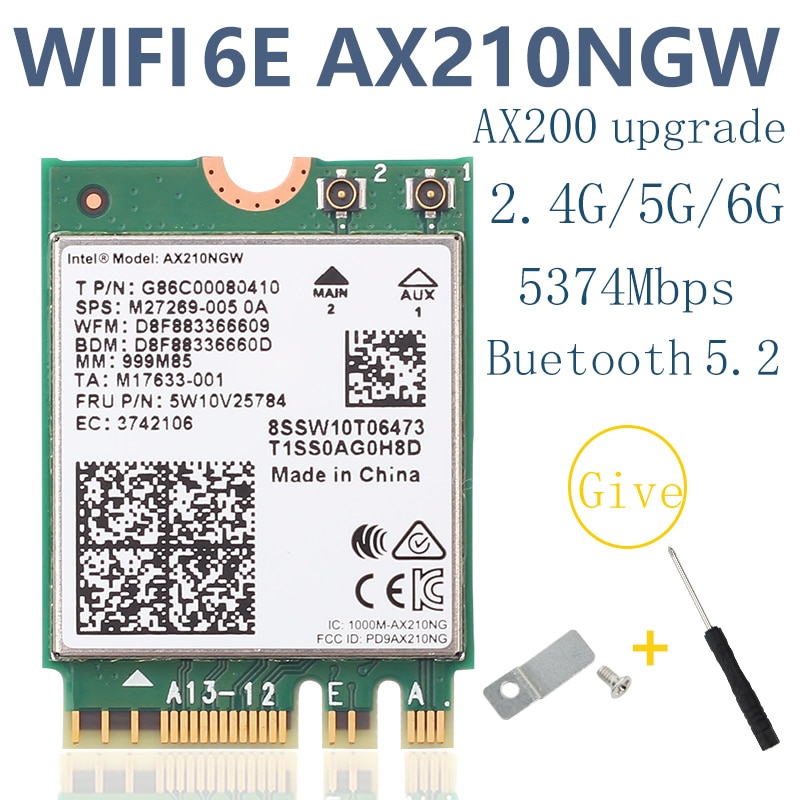 Wireless network card AX210 tri band 5374M Bluetooth5.2 supports 6G AX200 AC9260 8265 8260 7265 7260 3168 3165 3160 WI-FI card