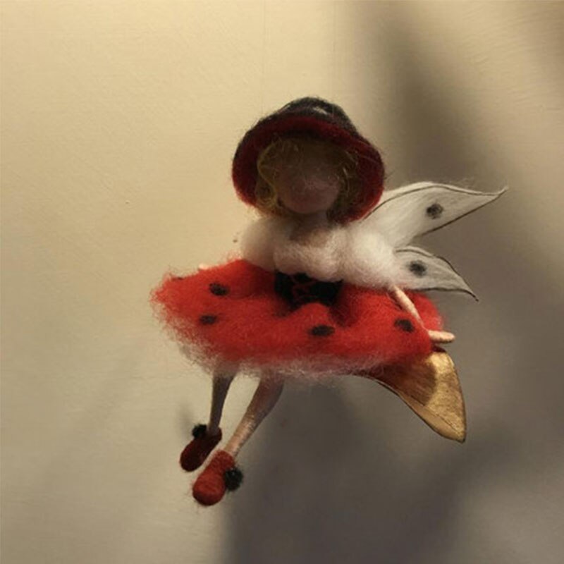 Jiwuo Cute Little Fairy Wool Felt Craft DIY Non Finished Poked Set Handcraft Kit for Needle Material With Instructions