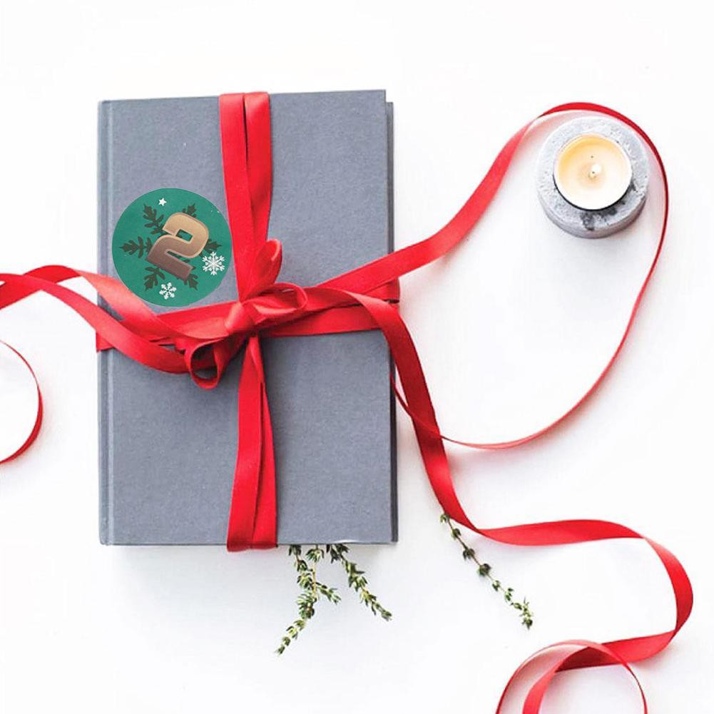 Christmas Number Stickers Diy Scrapbooking Round Christmas Sticker Labels Decor Xmas Y9P4