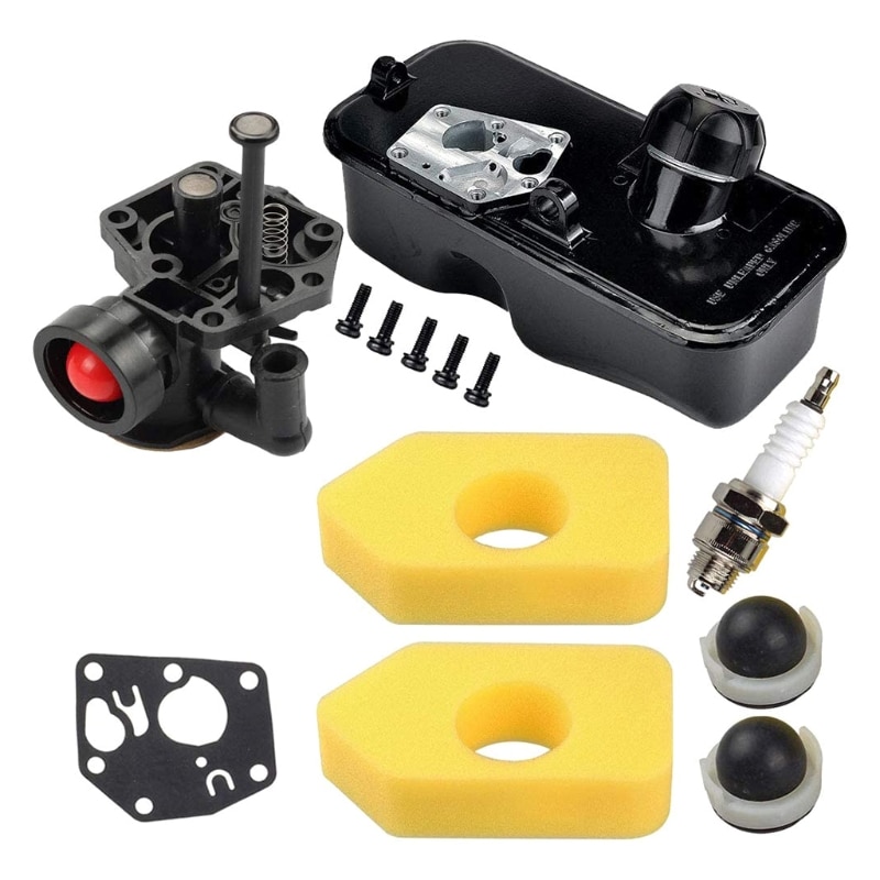 795477 Carburetor with 494406 Fuel Tank 698369 Air Filter 694394 Primer Bulb for Briggs & Stratton 10A902 Engine Replace 699660