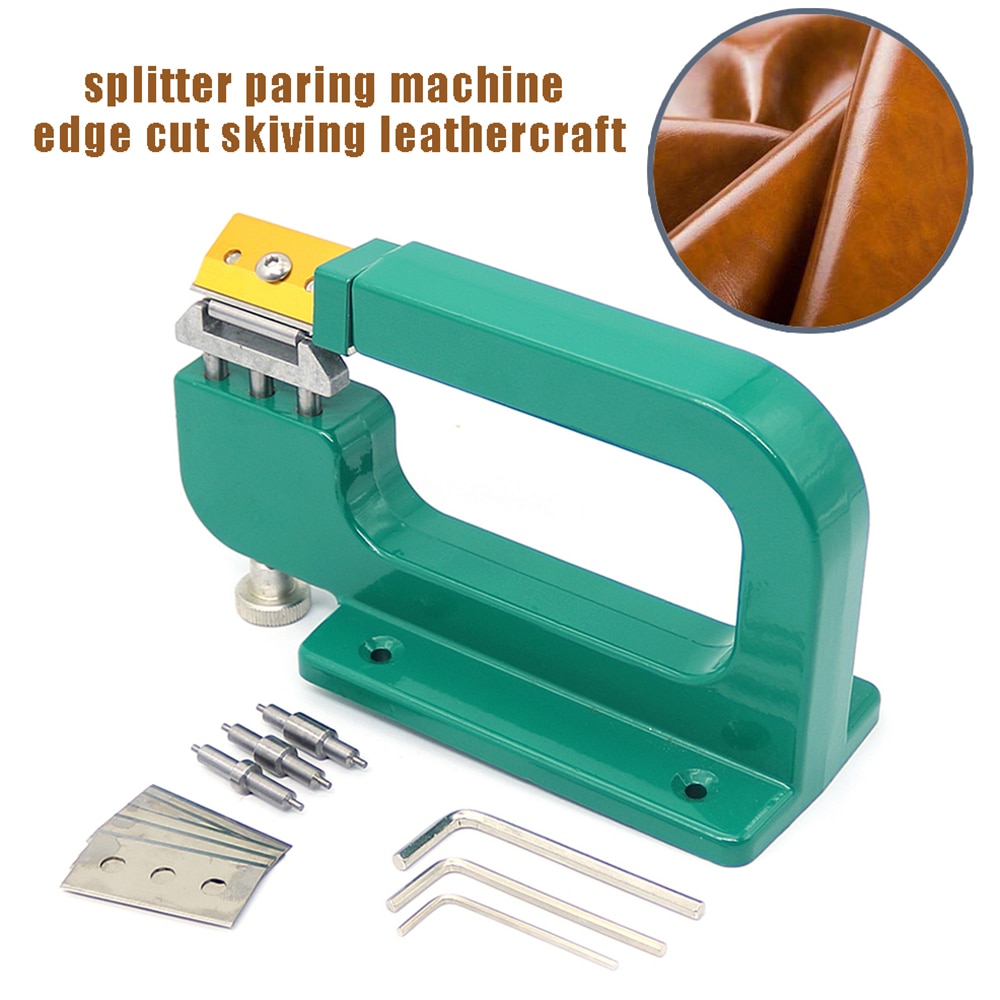 Leer Craft Splitter Kit Lederen Incisie Cutter Mes Koperen Trimmen Mes Met Mes Leer Snijgereedschap