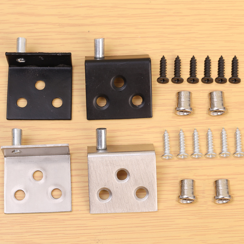 Charnières de porte d'armoire invisibles, codes d'angle en forme de L, arbre de rotation, acier inoxydable, charnière supérieure inférieure, quincaillerie pour meubles de maison