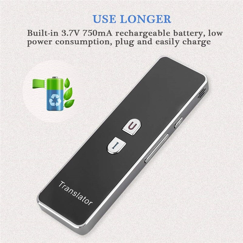 Portable Intelligent Voice Translator Speech 2.4G Smart Pocket Interpreter Real-time Language Translator Support 40 Languages