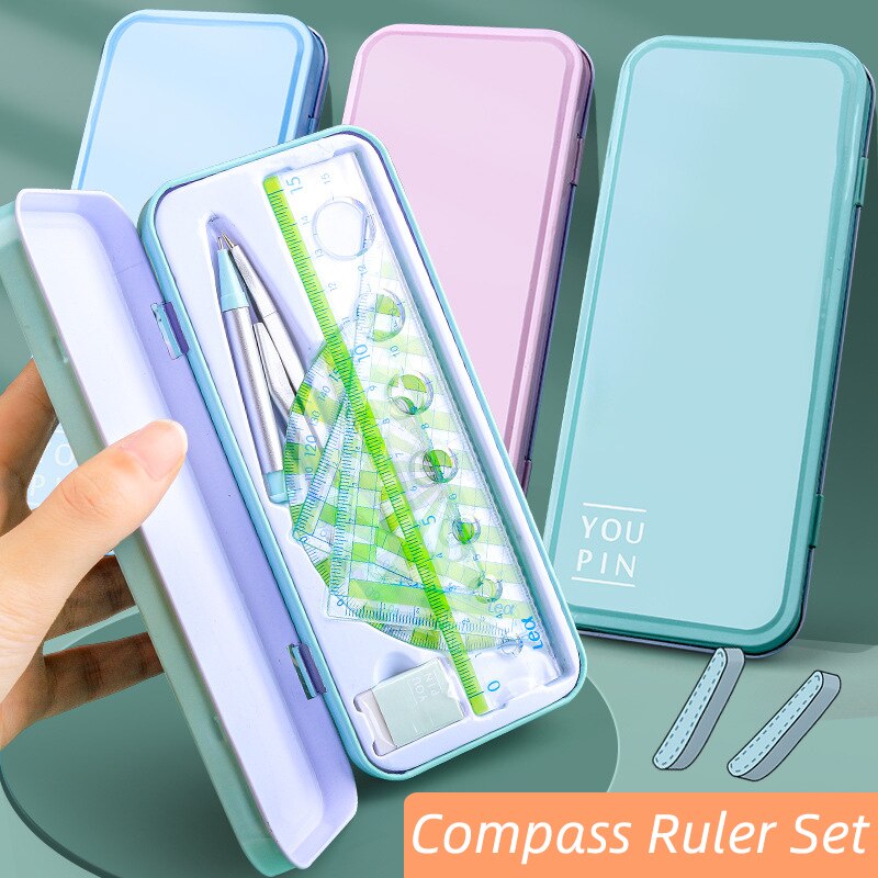 7 in 1 Compass Ruler Sets Drawing Tools Painting Suit Mathematical Children Durable Practical Compass Student Stationery