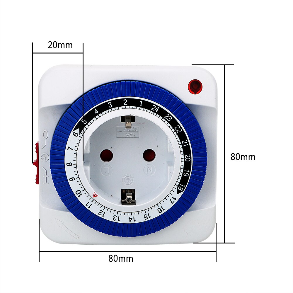 EU Plug Socket With Timer 220V 24 Hours Plug-in Mechanical Timers Energy Saving Power Switch Control
