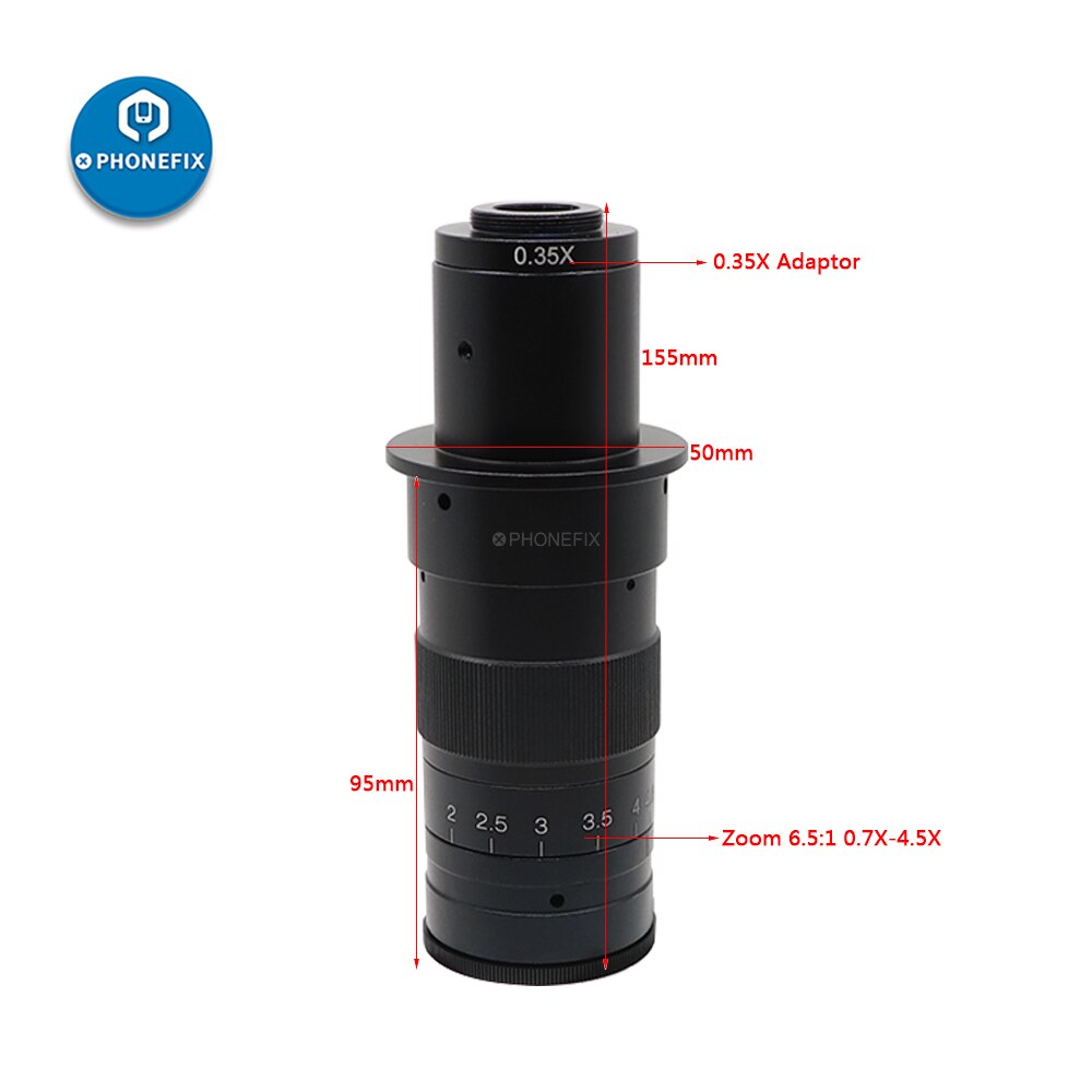 Adjustable Magnification 120X 130X 180X 200X 300X Zoom C Mount Lens Industry Video Microscope Camera for phone PCB SMD Soldering: 120X