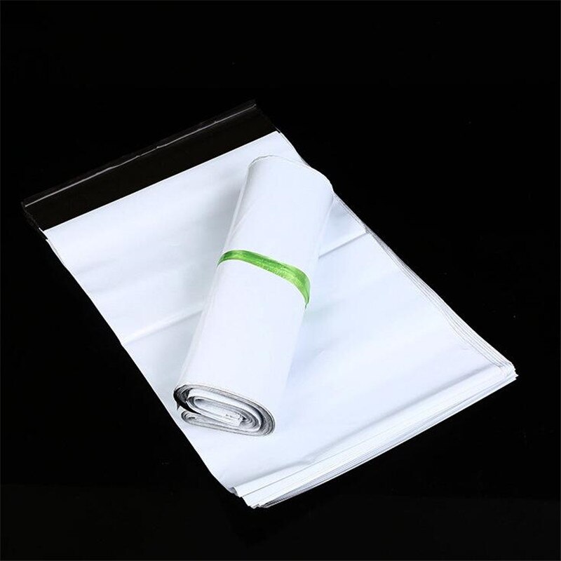 100Pcs/Lot White Poly Mailer Plastic Bags Self-Seal Adhesive Courier Storage Bags Waterproof Postal Mailing Bags