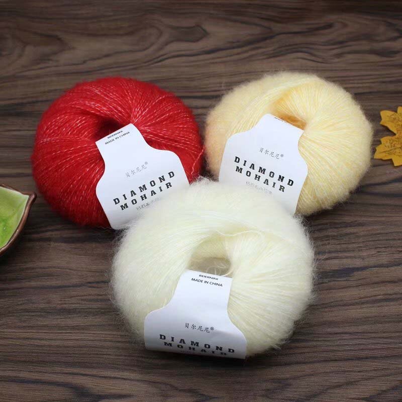 Wolle 260M/0,9MM Garn Baby Weichfaden Schal Schal Gestrickt Lot 1ply Häkeln 25g/Knäuel Mohair Kaschmir Seide Stricken