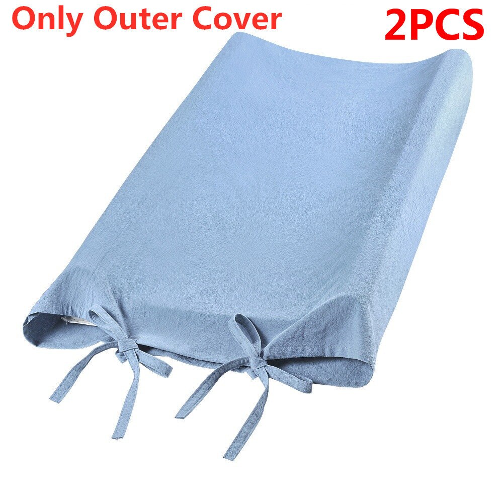 2PCS Baby Changing Table Pad Cover Breathable Infant Changing Board Mat Cover Baby Nursery Supplies For Baby Bebes Diapers Pad: 2 PCS Blue