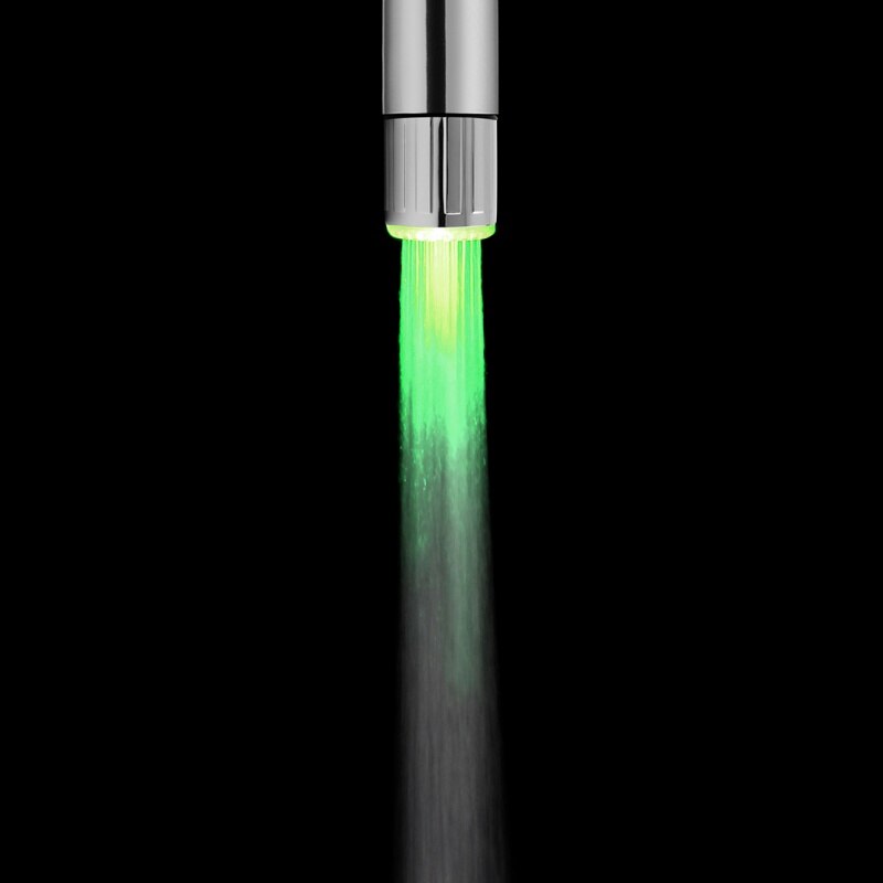 Nueva luz LED para grifo de agua colorida cambiante, cabezal de ducha brillante, aireadores para grifo de cocina