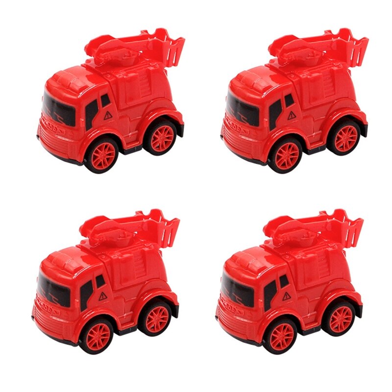 4 Pieces Baby Toy Cars Simulation Engineering Wind up Cars Toy Kids Pull-Back Vehicle Set for Toddlers Birthday Presents: Red