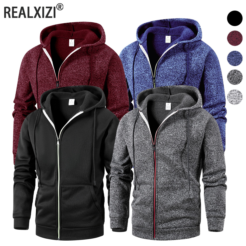 Herbst Hoodie Mäntel Jacke für Männer lässig Reißverschluss Verschluss Hoodie Sweatshirt schlank passen Streetwear Sportbekleidung Männliche Kleidung