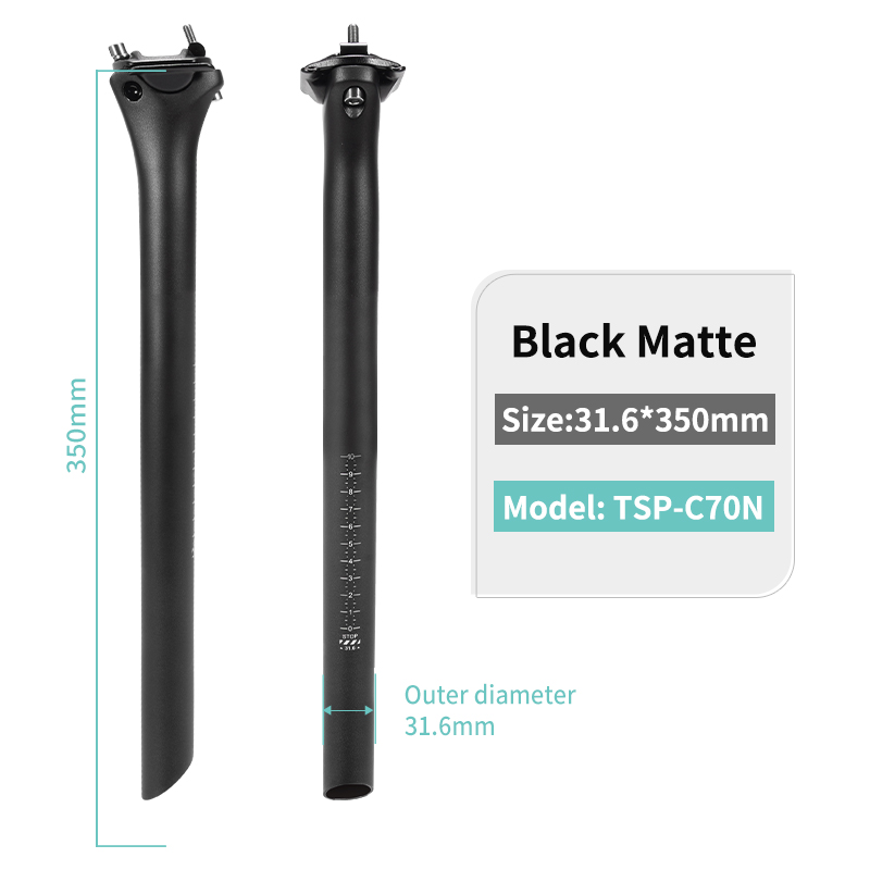 Toseek c70 sem logotipo selim de carbono peso leve 27.2/31.6mm preto fosco mtb bicicleta estrada espigão tubo assento peças da bicicleta: Vermelho