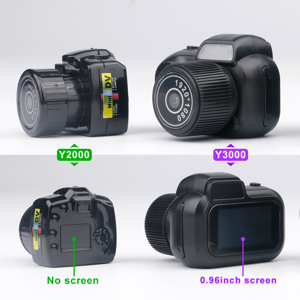 Y3000 Vintage Mini Camcorder Compact Camera for Students Photography Kids Pocket Audio Video Recorder With Screen HD 1080P Cam