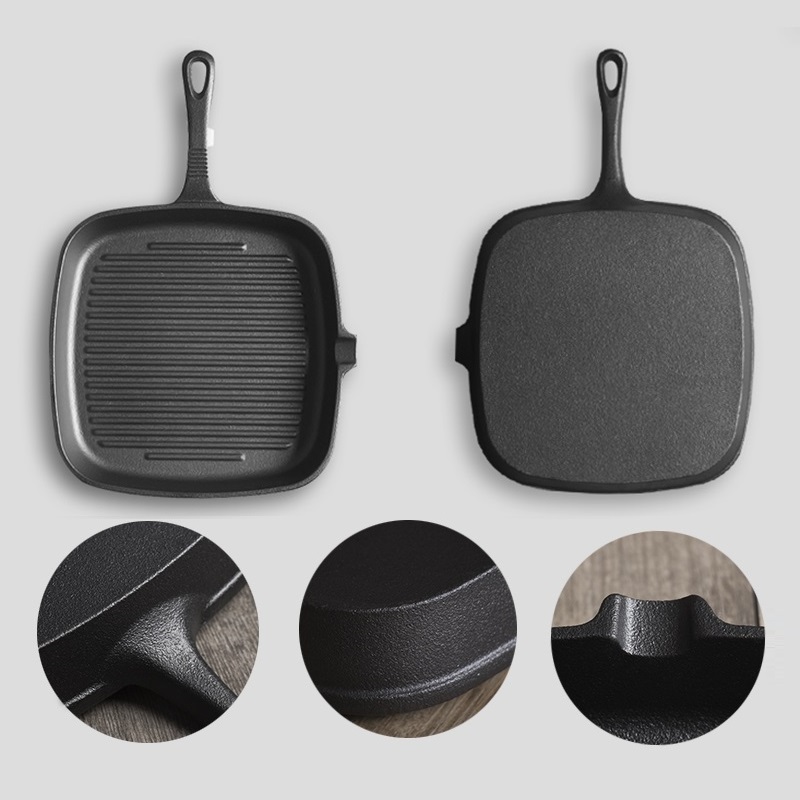 23cm pihvigrilli raidallinen valurautainen paistinpannu tarttumaton keittopannu bbq paistolevy keittiöastiat induktio