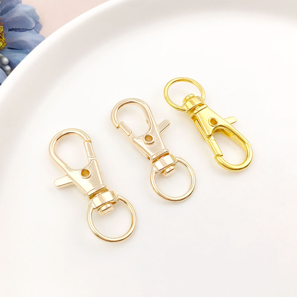Ganchos de broche de langosta chapados en oro de aleación de Zinc clásico, para bricolaje, llavero, collar, pulsera, accesorios para hacer joyas, 6 colores, 10 unids/lote