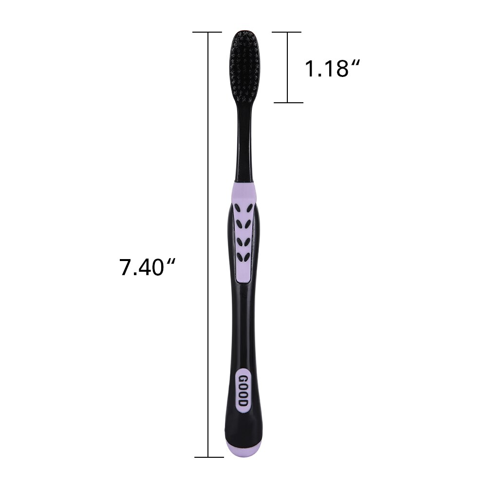 2pcs Toothbrush travel pack Double Ultra Soft Tooth Brush Tongue Cleaner bamboo charcoal bristle Nano eco-friendly Toothbrush