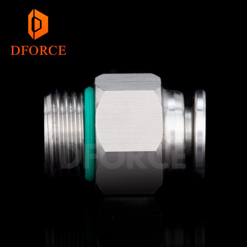 DFORCE 304 SUS stainless steel full metal Pneumatic connecto Fittings G1/8" / M6 for 3D printer 4MM bowden PTFE tube PC4: 5PCS / G1-8