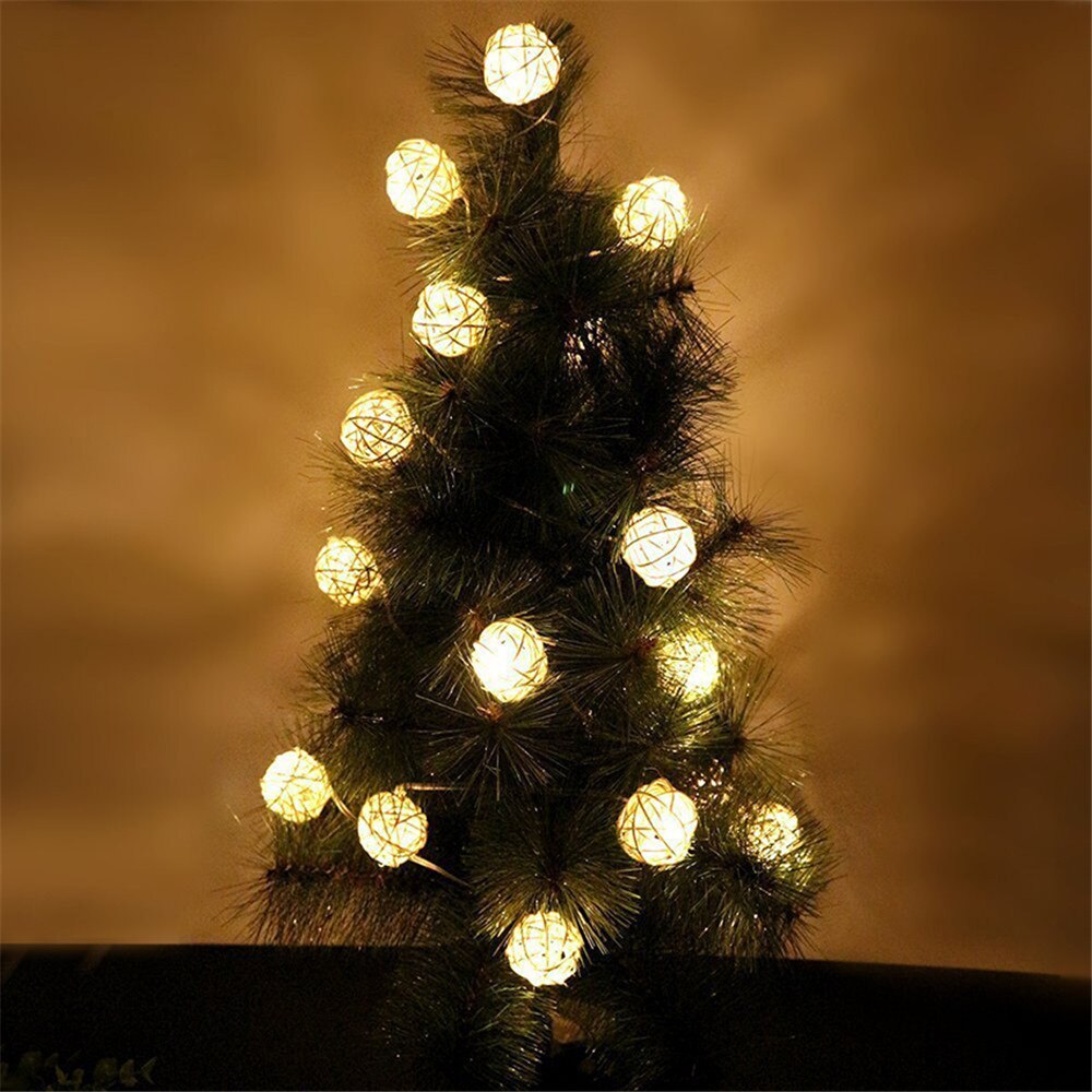 10/20Leds Rotan Ball String Lights Garland Katoen Bal Lights Voor Party Kerst Navidad Bruiloft Jaar decoratie: Battery 1.5M 10leds