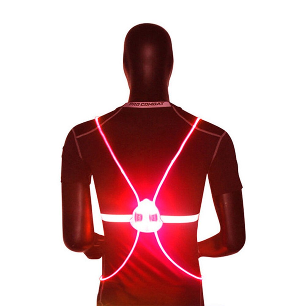 360 Reflective LED Flash Driving Vest High Visibility Night Cycling Running Riding Outdoor Activities Light Up Safety Bike Vest: Red