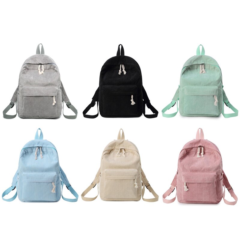 Vrouwen Casual Koreaanse Stijl Effen Kleur School Rugzak Mochila Mujer Zachte Stof Rugzak Voor Tienermeisjes