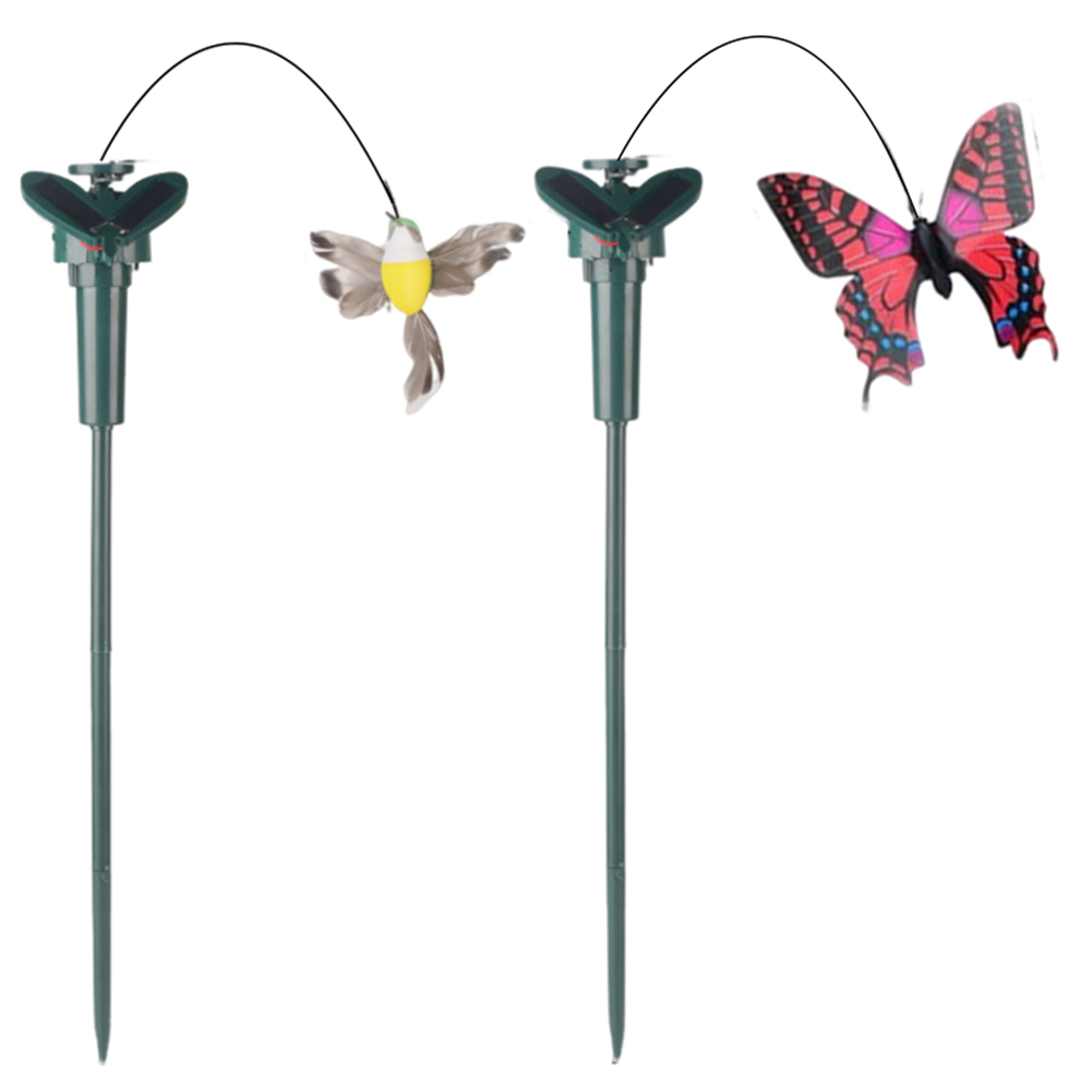 Solar Garden Dancing Ornament Solar Powered Flying Wobble Butterfly Bird Garden Stake for Patio Landscape Outside Ornament Decor