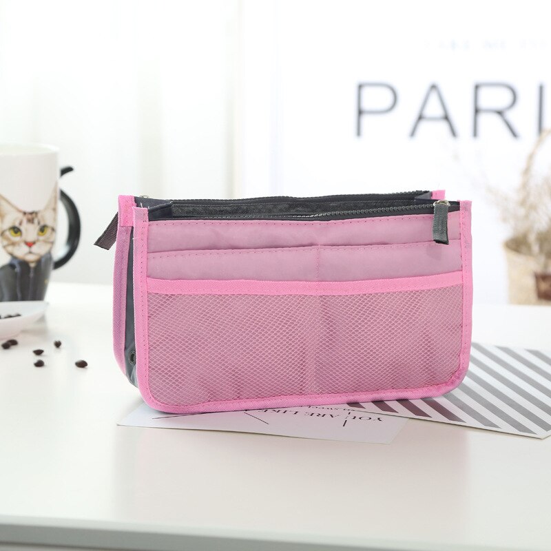 Inserto dell'organizzatore Del Sacchetto Per Le Donne di Nylon Organizzatore di Viaggi-Del Sacchetto Inserto della Borsa del Sacchetto-Dell'organizzatore Della Signora di Trucco Cosmetico del Sacchetto A Buon Mercato Delle Donne tote: 13