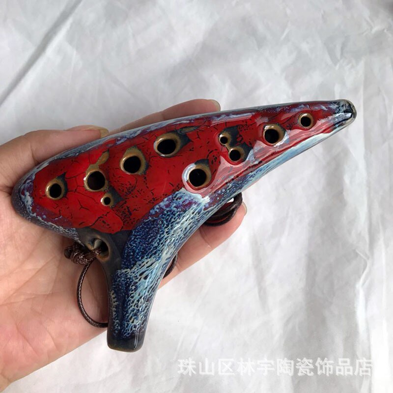 Chinese style classic 12 Hole Ocarina Ethnic Bagpipe Accessories Textbook Ocarina Crafts Retro Porcelain ocarina 12