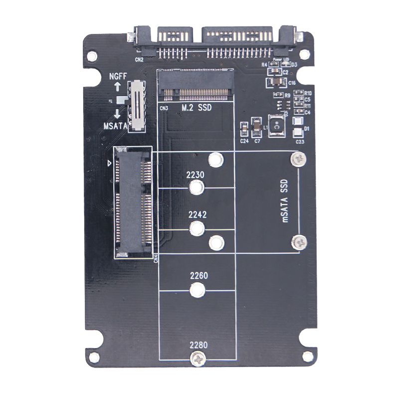 Adaptateur SSD M.2 NGFF ou MSATA vers SATA 3.0, USB 3.0 vers 2.5 SATA, disque dur, convertisseur 2 en 1, câble de lecteur de carte pour PC portable: Rouge