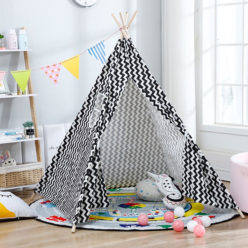 1.6m Teepee Tent For Kids Tipi Play House Wigwam For Children Baby Kids Tent Play Toys House Children's Tent 1.35M