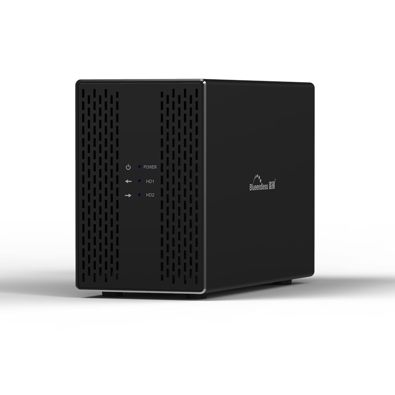 Gabinete de matriz de disco duro Dual 3,5 pulgadas Disco Duro Array con función RAID 4 modos USB3.1 tipo C disco Array Box 2 Bay Data Backup