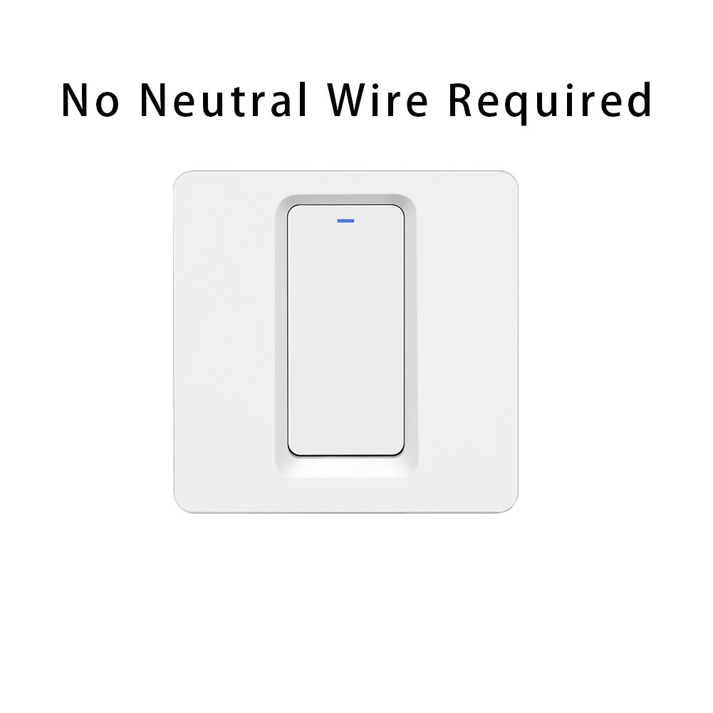 Tuya Zigbee Smart Switch Push Button Wall Light Switch No Neutral Wire and N+L Required ,Alexa Google Home Compatible: Only L Wire 1 Gang
