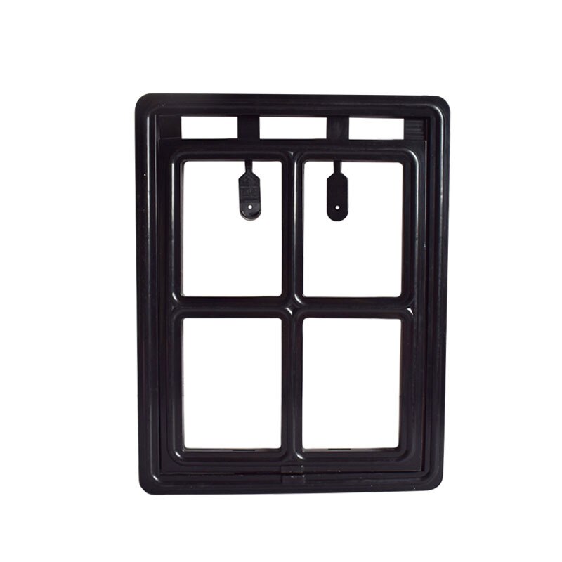 Puerta de plástico con cierre magnético para mascotas, para perros y gatos, puerta para mascotas con orificio para puertas de seguridad para perros pequeños, medianos y grandes: Black A