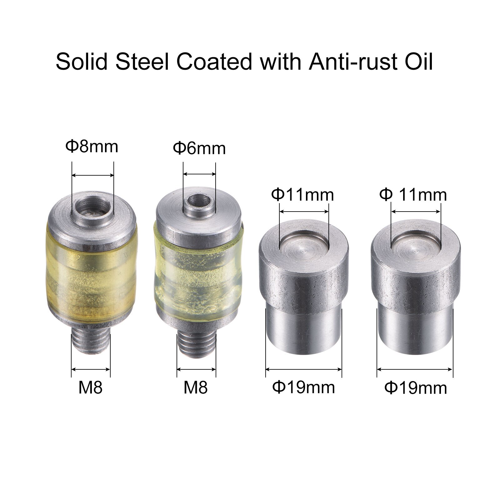 Uxcell Hand Press Machine Stud Set 12mm No-Sew Button Fasteners Dies M8 Thread