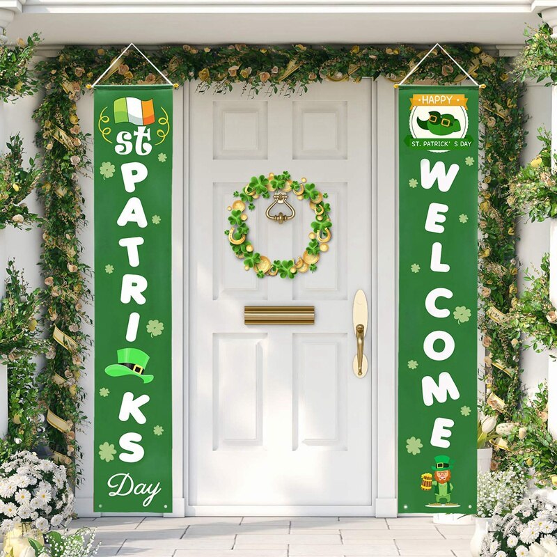 Signe de porche de St pathings-décorations de jour de St pathings extérieur intérieur-joyeux jour de St paastuces et décor de bannière chanceux pour le mur de la maison