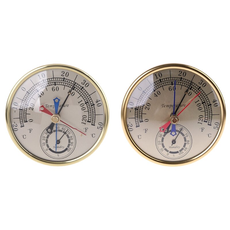 5 "Min Max Thermometer Hygrometer Wall Mount Opknoping Analoge Temperatuur Vochtigheid A0NC