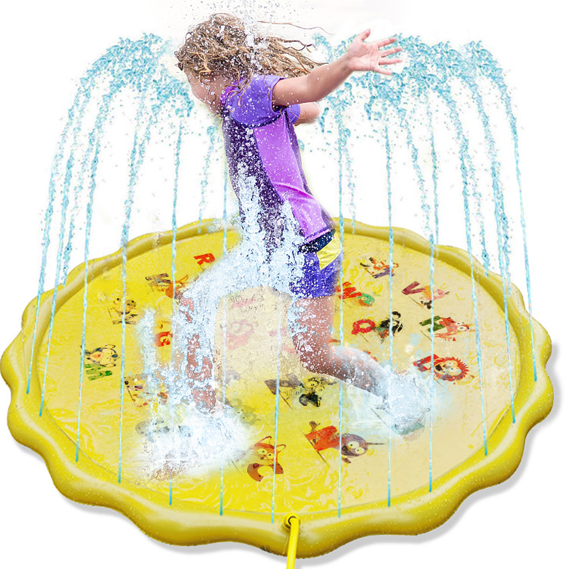 Sommer oppustelig legemåtte vandlegetøj børn sprinkler splash pad udendørs have support lille barn sjovt pat pad legetøj: Dyregult