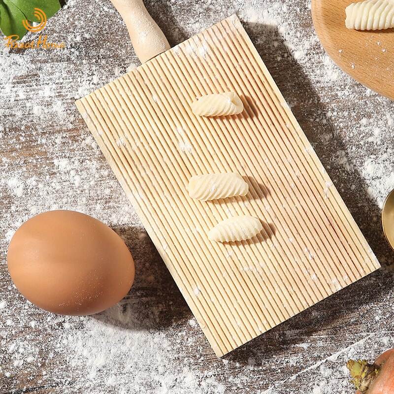 PizzAtHome Italian Pasta Board Gnocchi Macaroni Board Wooden Garganelli Board Making Noodles Butter Board Kitchen Tools
