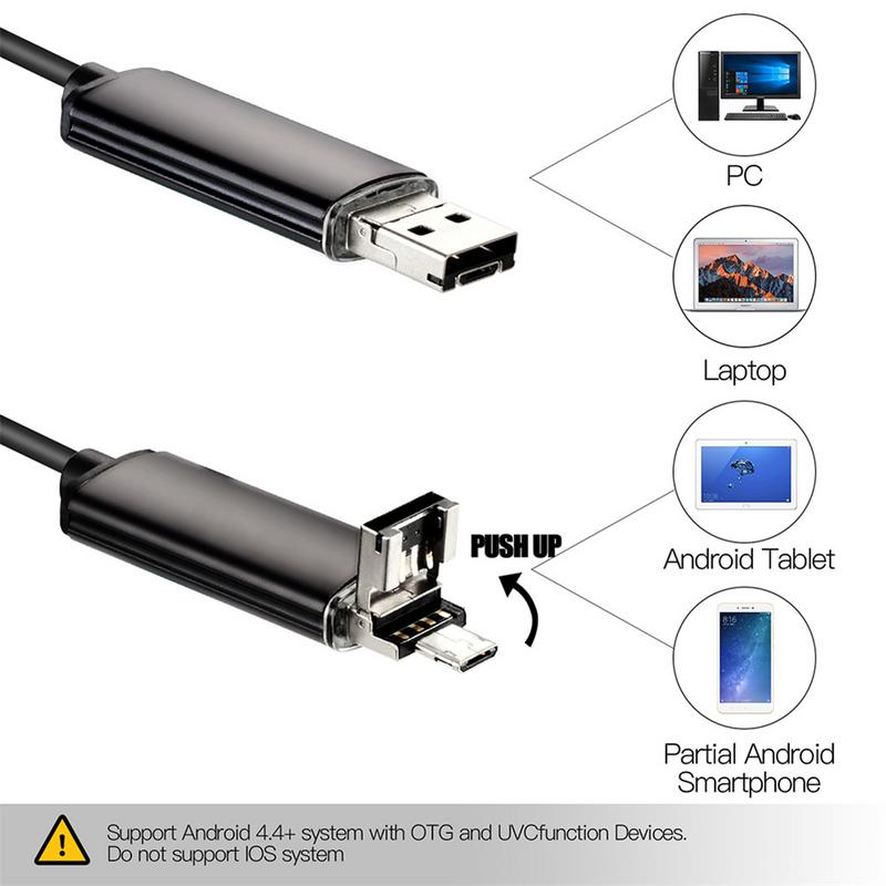 7MM 2-in-1 USB Endoscoop 480P Android Smartphone Laptop Micro Camera Mobiele Telefoon Accessoires Voor samsung Huawei Windows