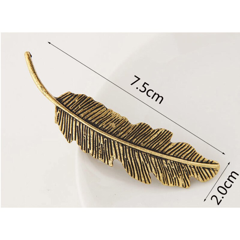 1Pcs Mode Metalen Blad Vorm Haar Clip Haarspeldjes Crystal Parel Haarspeld Barrette Kleur Veer Haar Klauwen Vintage Haar Sieraden