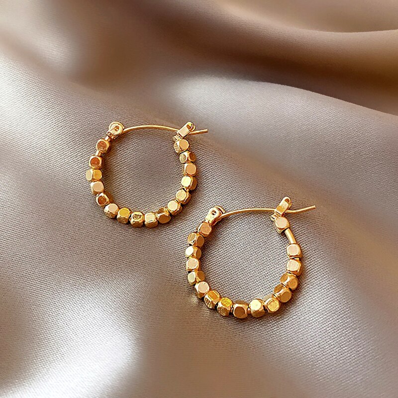Na moda requintado 14k real ouro cubo hoop brincos para as mulheres de alta qualidade encantador temperamento jóias casamento presentes festa