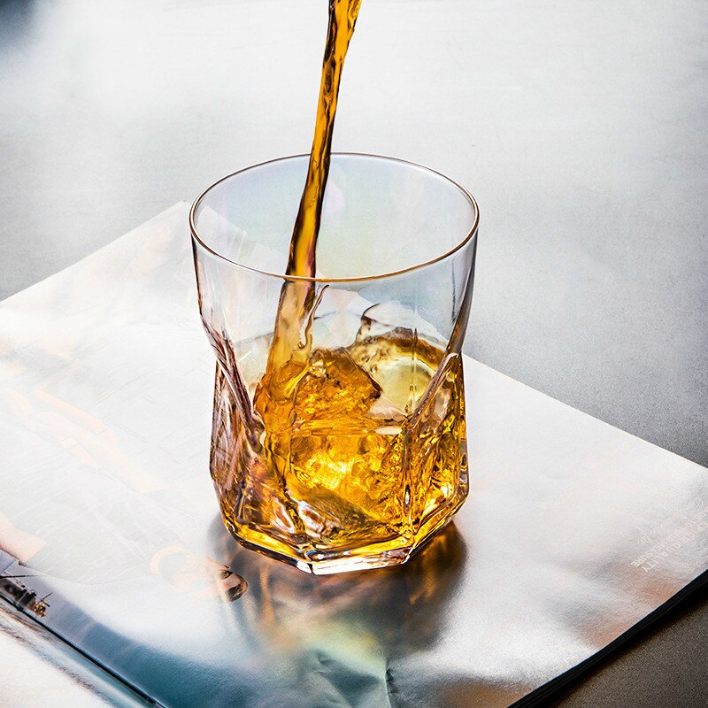 Nordisk whisky geometrisk kopp hushålls snapsglaskopp färgglad juice vinkopp genomskinlig mugg whisky ölglas gafas verre