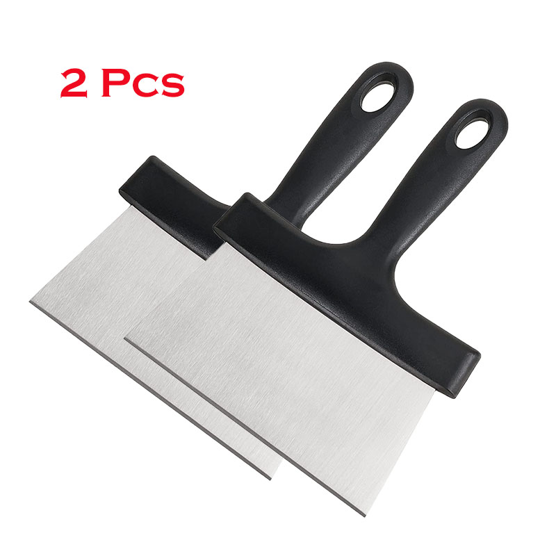 PizzAtHome Grill Scraper 6.4 Inch Stainless Steel Griddle Scraper Teppanyaki BBQ Blackstone Griddle Versatile Food Scraper: light green