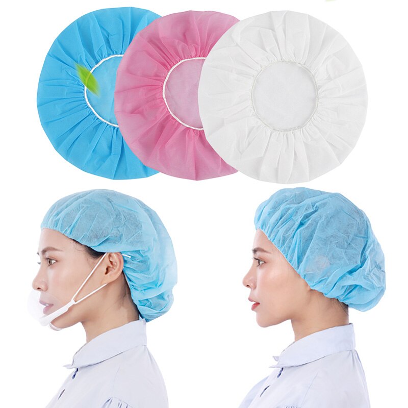 10PCS Non-woven Disposable Shower Caps Anti Dust Hat Women Men Bath Caps For Spa Beauty Hair Salon Bathroom Hotel Accessories