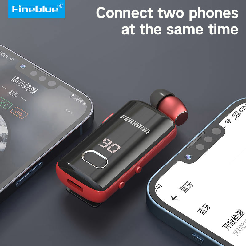 Fineblue F580 Draadloze Koptelefoon Bluetooth 5.3 Intrekbare Draagbare Headset Gesprekken Herinneren Trillingen Sport Run Hoofdtelefoon F920 F520