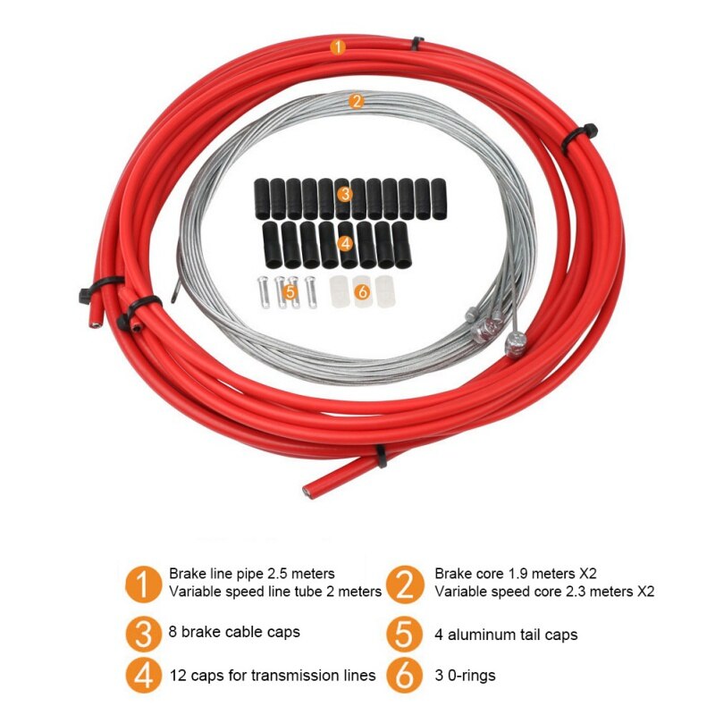 MTB Front Rear Brake Gear Cable Shift Set Mountain Road Bike Bicycle Brake Cable Gear Tube Kits Inner Outer Cycling Accessories