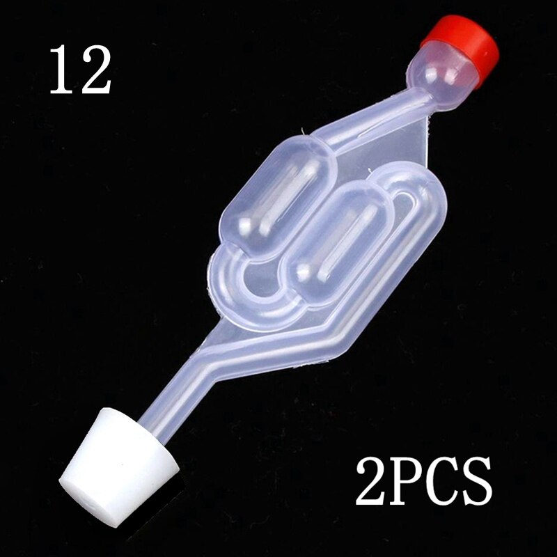 2pcs/Lot Home Brew Wine Fermentation Airlock With Silicone Stoppers Plug Airlock Seal Valve Bubbler Fermentation Brewing Tools: Airlock Size 12 Plug
